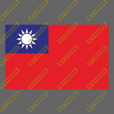 中華民國國旗 青天白日滿地紅 防水3M貼紙 尺寸59X92MM