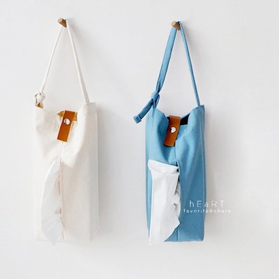 【媽媽倉庫】日系帆布懸掛式衛生紙掛袋 面紙掛袋