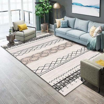 北歐簡約代地毯中式ins摩洛哥風格幾何客廳臥室沙發茶幾長方形
