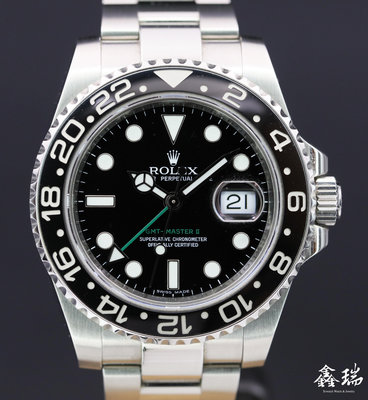 【鑫瑞鐘錶】Rolex 勞力士 GMT-Master II 116710LN 黑色陶瓷外圈 不鏽鋼 兩地時間 40mm 盒單全