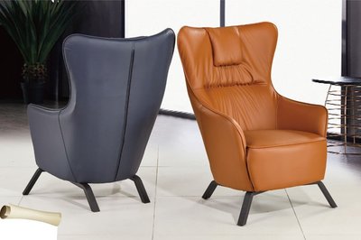 ☆[新荷傢俱]☆W 356 (藍/橘)工業風單人椅 大廳椅 高背單人沙發 房間椅 休閒皮沙發※特色家具.風格家具