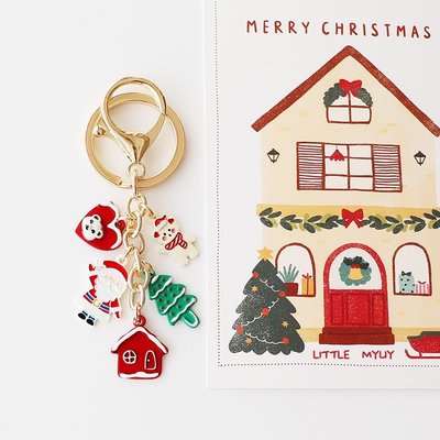 質感金屬烤漆 聖誕老人 小熊 雪人 聖誕樹 金色吊飾 掛件 鑰匙圈 隨身碟耳機盒吊飾/聖誕小禮物