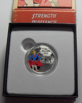 極致優品 加拿大 2015年 10元 女超人的力量 15.87克盒裝彩色紀念銀幣 FG3378 FG1078