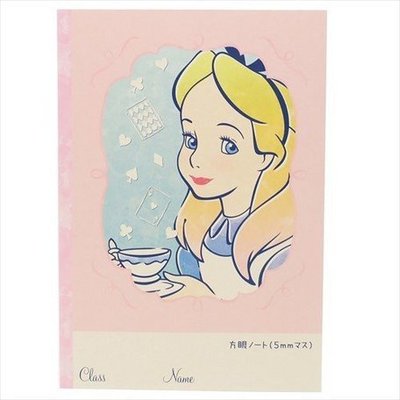 大賀屋 日本製  愛麗絲 筆記本 筆記 文具 紙 公主 迪士尼 DISNEY ALICE 學生 正版 J00015753