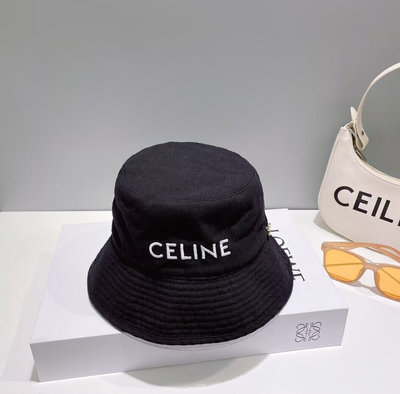 美國代購 Celine 2023春夏新款字母刺繡復古牛仔簡約休閑百搭 漁夫帽