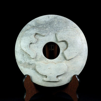 舊藏  良渚文化玉璧   直徑20.5公分厚2.8公分重1.54千克013356