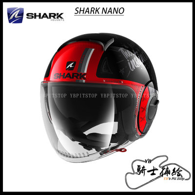 ⚠YB騎士補給⚠ SHARK NANO Tribute RM 黑白紅 KWR 半罩 3/4 安全帽 內墨片 眼鏡溝 通勤