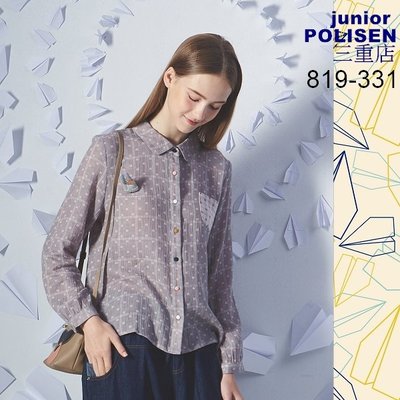 junior POLISEN設計師服飾(819-331)大小格紋彩釦造型襯衫上衣原價2690元特價807元