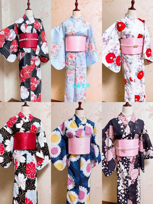 和服日本和服浴衣女 改良款式 穿著簡單 滌綸面料 不易皺可機洗不褪色