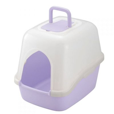 利其爾Richell 卡羅 方型有蓋全罩《加大》貓便盆 貓砂盆 貓沙屋 貓廁所 ID56031（紫色）每件1,080元
