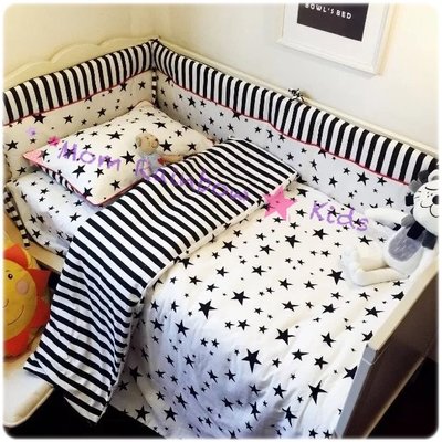 台灣製造MIT-北歐風寶寶嬰兒床純棉 拼接可拆洗純棉床圍三片圍  (120*60嬰兒床尺寸適用)