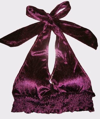 浪漫紫鑽露背絨布綁帶比基尼  可外穿 夜店