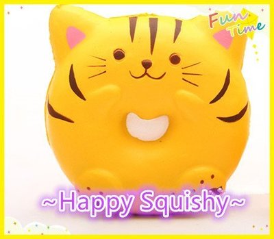 ~Happy Squishy~ 超可愛 萌貓咪甜甜圈 Squishy/軟軟/減壓玩具 現貨 (黃色款)(獨家款)