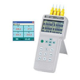 【電子超商】泰仕 TES-1384 溫度錶 四通道溫度計/記錄器 USB軟體介面連線電腦功能