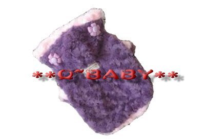 ＊Q~Baby＊CHOUCHOU 紫色鳳梨絨玫瑰花絨 外套 連帽 冬裝