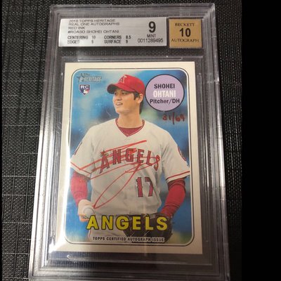 Topps heritage Real One Auto Red Ink Ohtani Rc BGS9 限量69張 大谷翔平（僅分享 勿下標）