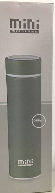 【MINI】全新 Mini 迷你保溫杯 保溫瓶 500ml 不銹鋼真空保溫杯 不鏽鋼  顏色偏 米灰色