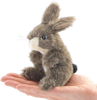 14115c 日本進口 限量品 好品質 可愛 小白兔兔子野兔 動物手指手上玩偶絨毛娃娃毛絨絨玩偶抱枕收藏品擺飾禮物