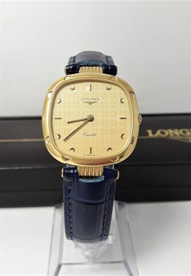 【Jessica潔西卡】簡潔時尚LONGINES石英皮帶腕錶,原裝帶扣