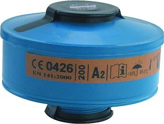 [ BaBa ] A2-200 中濾度有機氣體專用濾毒罐 適用於義大利面具 TR-2002與TR-2002S
