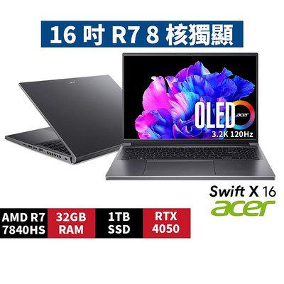 筆電專賣全省~Acer宏碁 Swift X SFX16-61G-R4EP 黑 私密問底價