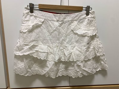 （RB022）二手Scottish House ～白色布蕾絲蛋糕褲裙~L號
