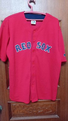 MLB波士頓紅襪隊棒球球衣紅色XL號