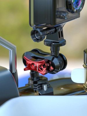 摩托車支架改裝適用GoPro運動相機小蟻螢石山狗行車記錄儀云臺架