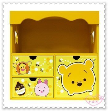 ♥小公主日本精品♥ 《Disney》迪士尼 小熊維尼 花邊收納櫃 收納盒 置物櫃 三抽收納櫃 12036509