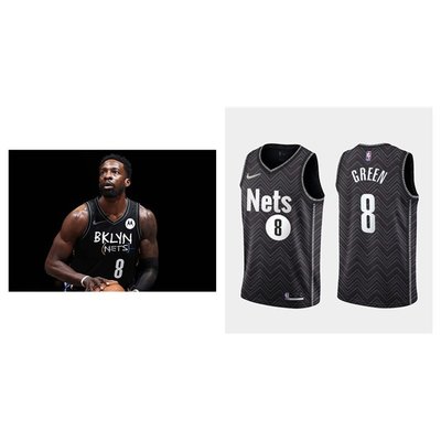 NBA Brooklyn Nets佈魯克林籃網 #8 Jeff Green傑夫-格林籃球球衣 無袖服 比賽服 夏季運動服