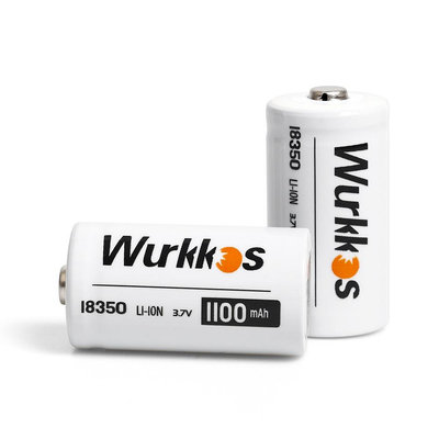 Wurkkos 2PCS 18350 電池 3.7V 1100 Mah 高耗電適用於 HD15/FC11 短管可充電電池