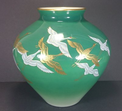 《茁壯啟業 》瓷器 鶴 花瓶 作者:香蘭社 J007 尺寸：24x22
