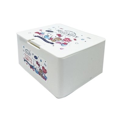 日本Hello Kitty按壓式彈蓋收納盒小物收納盒棉花棒盒牙籤盒化妝棉盒