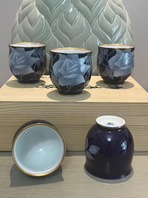 日本香蘭社 帝王蘭白玫瑰 白色薔薇系列描金茶杯 主人杯 湯吞