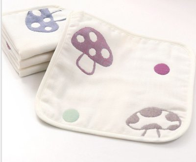 九號小舖 - 六層紗 蘑菇 方巾 口水巾 手帕