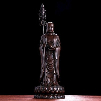 【熱賣精選】   銅佛像 神像 南無地藏王菩薩 法像莊嚴 銅製（GA-4426）
