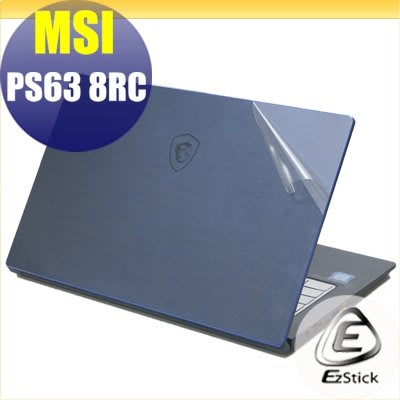 【Ezstick】MSI PS63 8RC 二代透氣機身保護貼(含上蓋貼、鍵盤週圍貼、底部貼)DIY 包膜