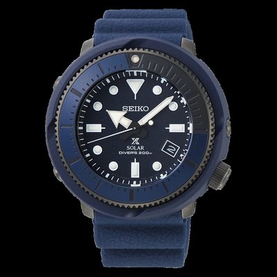 【金台鐘錶】SEIKO 精工錶 鮪魚罐頭 46mm 太陽能 200m 潛水錶 (藍) SNE559P1
