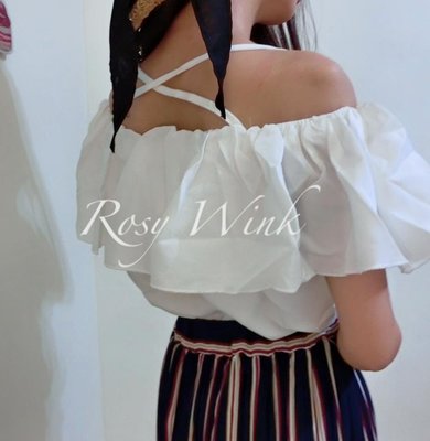 + Rosy + 【荷葉交叉細肩上衣】