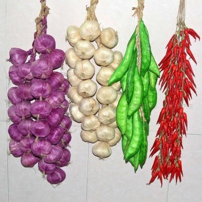 [MOLD-D140]仿真泡沫蔬菜假蔬菜模型 農家裝飾 掛飾仿真大蒜串 茄子串 玉米串