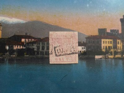 (極品珍藏)義大利 兩個西西里島(那不勒斯) 1858年(首套郵票) Naples 1Gr