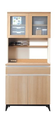 【生活家傢俱】HJS-714-(2+4)：系統2.8尺餐櫃組-北美橡木【台中家具】收納櫃 櫥櫃 碗盤櫃 低甲醛E1系統板