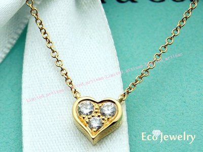 《Eco-jewelry》【Tiffany&amp;Co】專櫃新款 18K玫瑰金愛心三鑽項鍊 ~專櫃真品 未使用