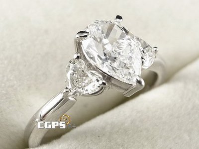 【永久流當品】《EGPS》白金 天然鑽石 1.00CT 水滴形切工 鑽石戒指 女戒 白金鑽戒 OW6692