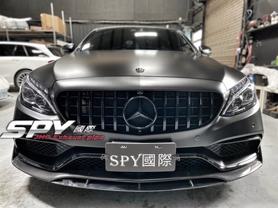 【SPY MOTOR】Benz W205 台製63保桿適用 碳纖維前下巴
