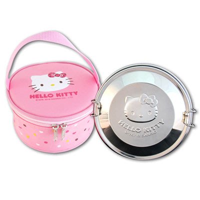 ◎緣和健康生活坊◎【三麗鷗 Sanrio】Hello Kitty不鏽鋼便當盒(尼龍袋)