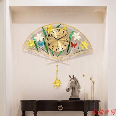 新中式客廳家用裝飾掛表大氣個性創意潮流時鐘時尚藝術靜音掛鐘表家用雜貨