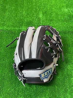 ZETT SPECIAL ORDER 訂製款棒壘球手套特價內野工字檔11.5吋灰黑配色今宮健太model藍標