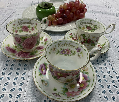 英國 Royal Albert 皇家阿爾伯特 月份咖啡杯碟