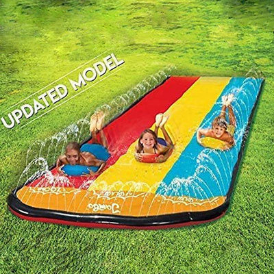 【游泳裝備】 pvc三人滑水道戶外草坪灑水游戲墊兒童戲水池玩具雙人沖浪滑水道